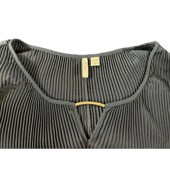 Cato grey cold shoulder lampshade pleated blouse high low - Picture 6 of 6